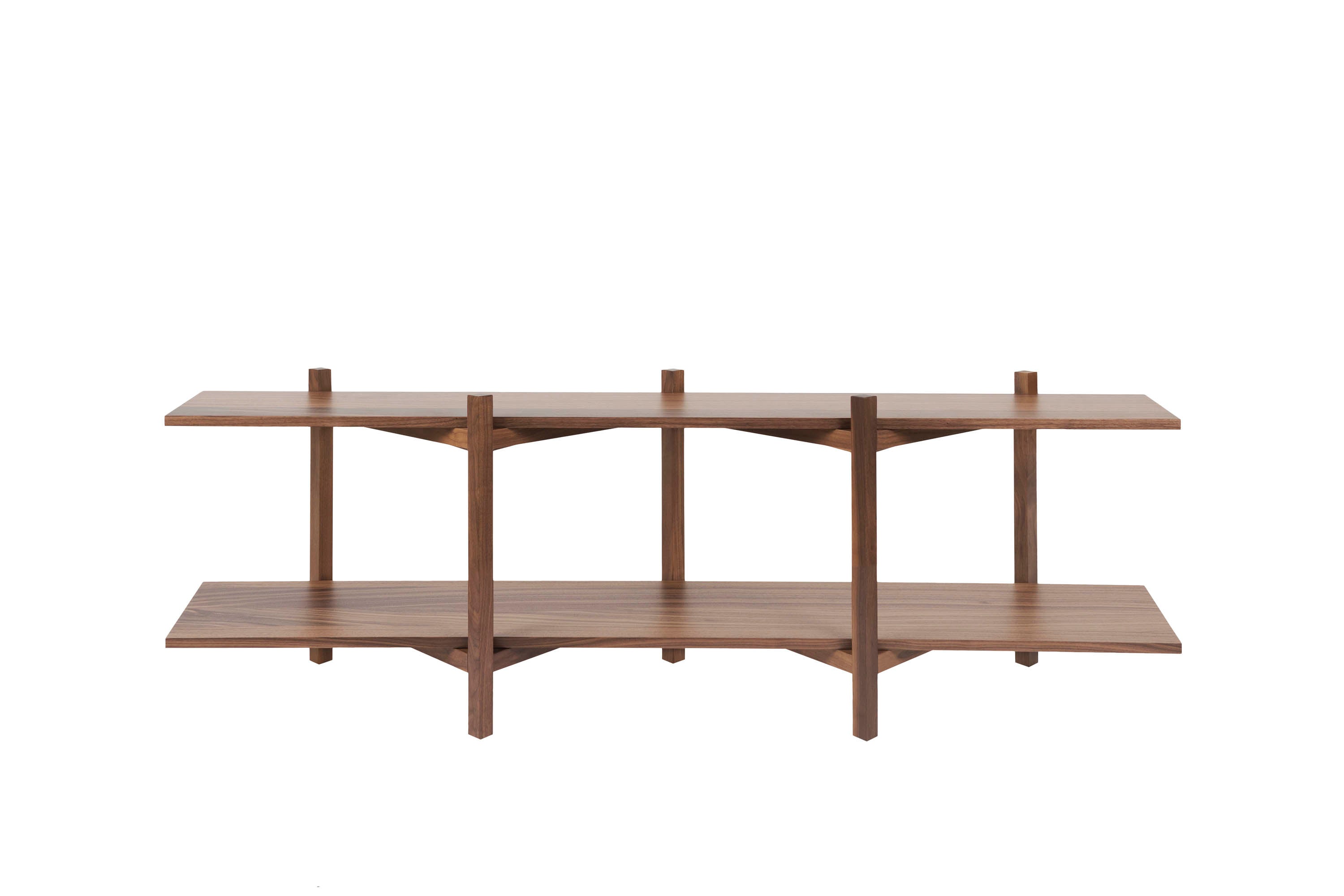 Zig Zag Media Shelf – Teak New York