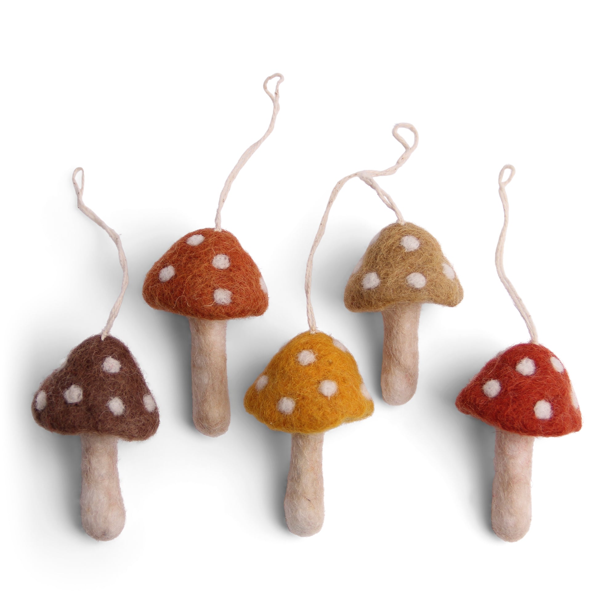 Rusty Red Mushrooms - set of 5