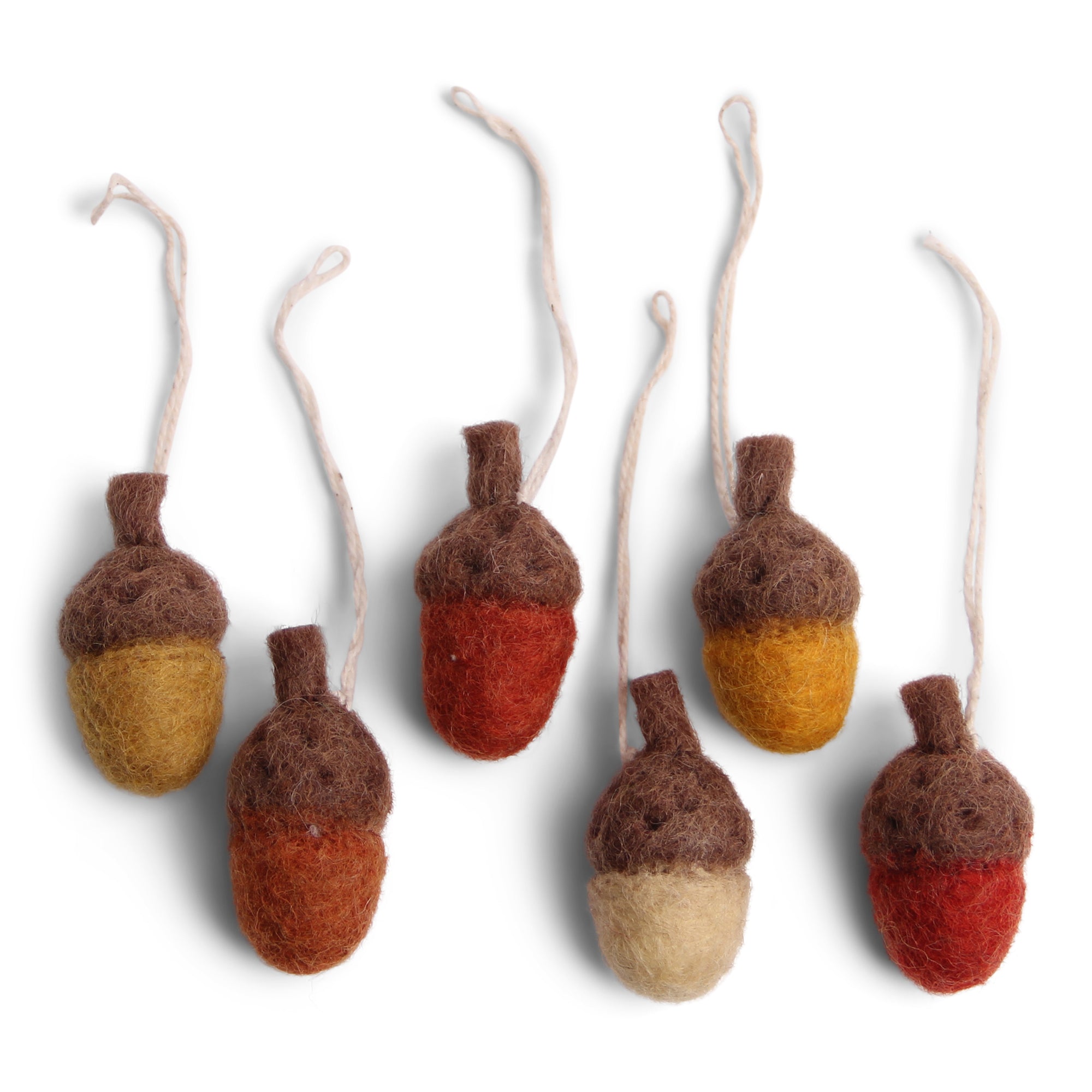 Rusty Red Acorns - Set of 6