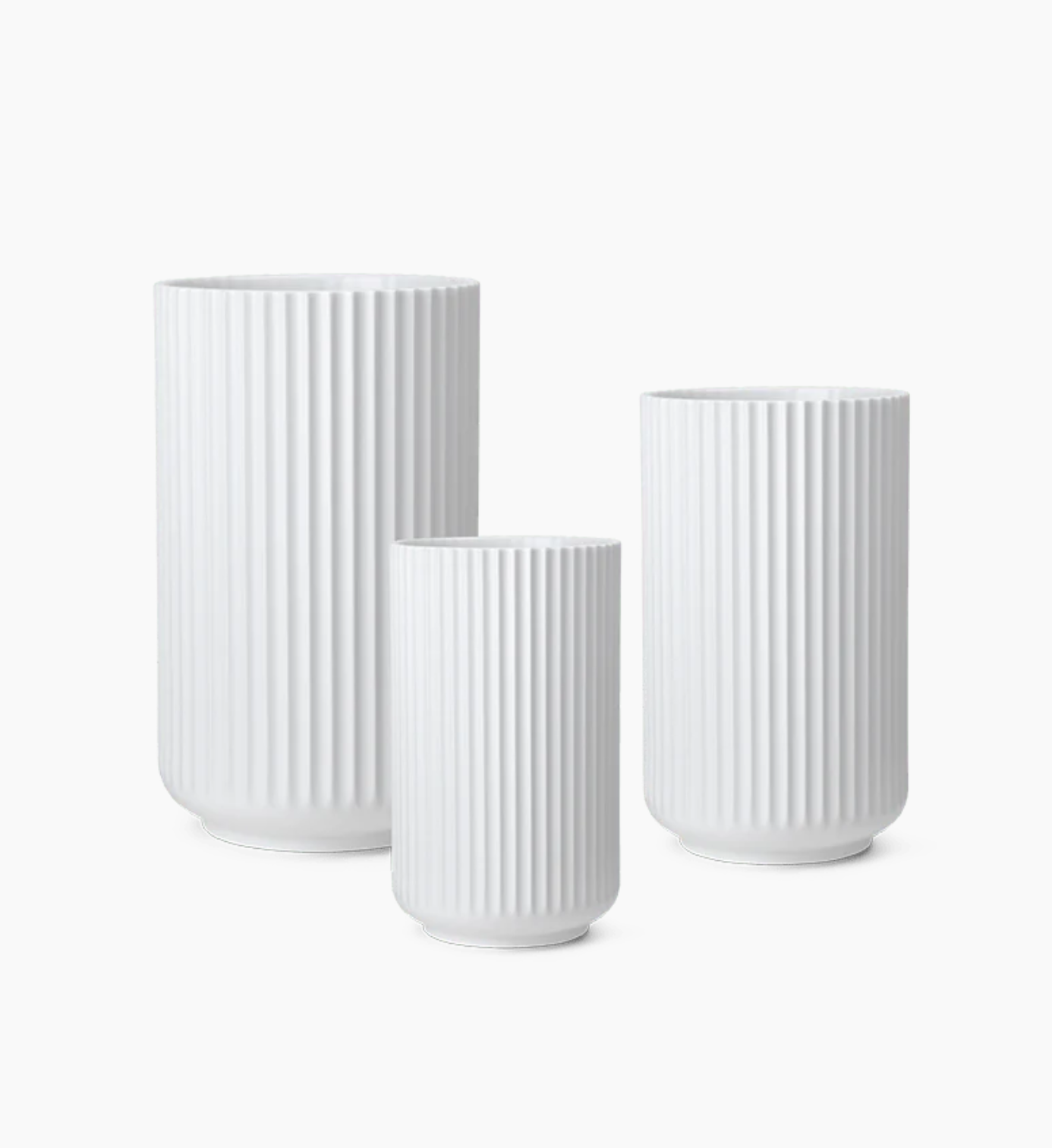 3-piece Porcelain Vase in White