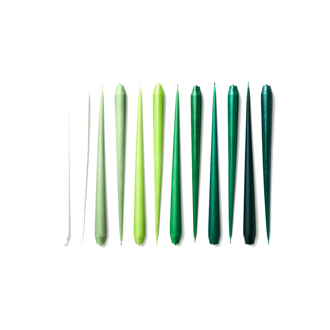 Green Tapered Candles - Teak New York