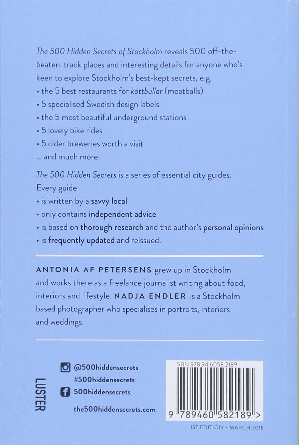 The 500 Hidden Secrets of Stockholm Book