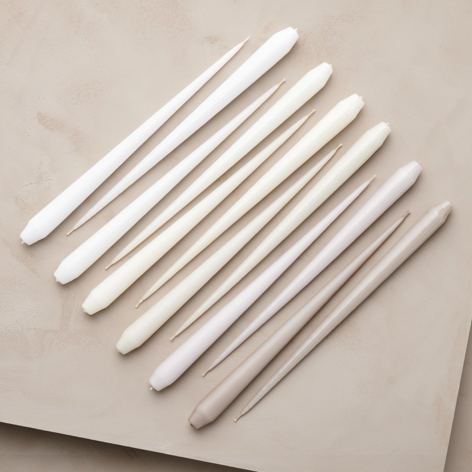 White & Light Neutral Tapered Candles